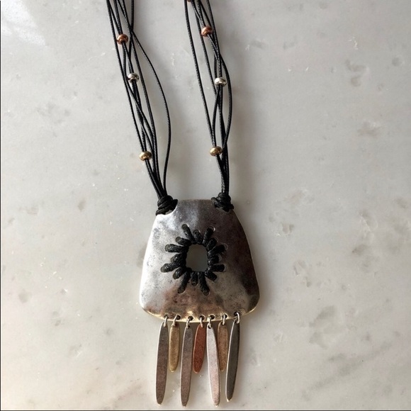 Silver Mix Stitch Necklace - Picture 2 of 4